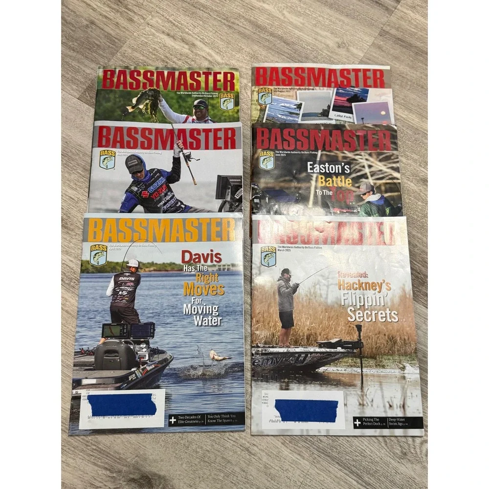 Bassmaster Magazine Lot‎ 6 Issues Fishing Bass Lake Hunting Outdo